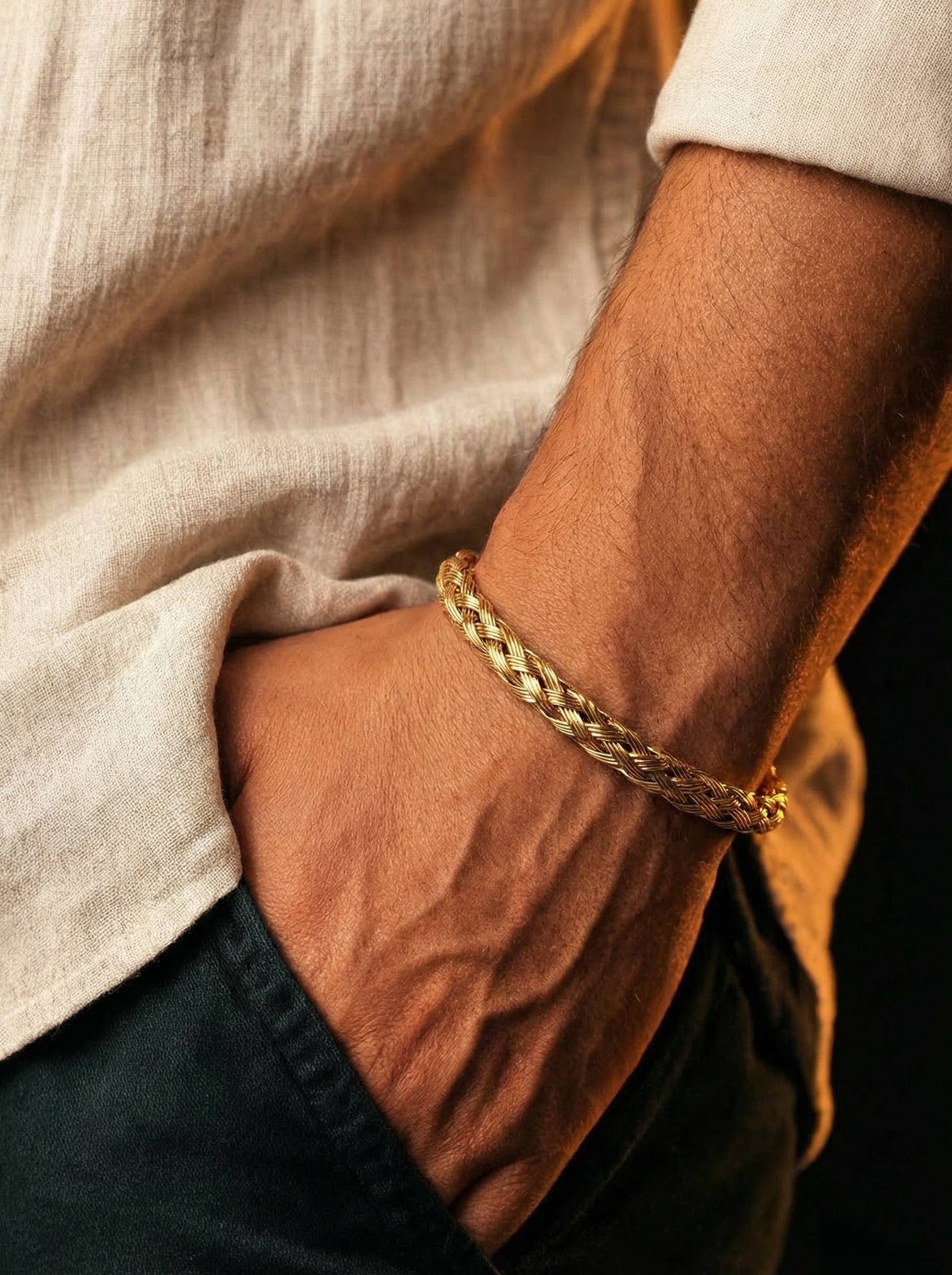 Golden Braided Bracelets